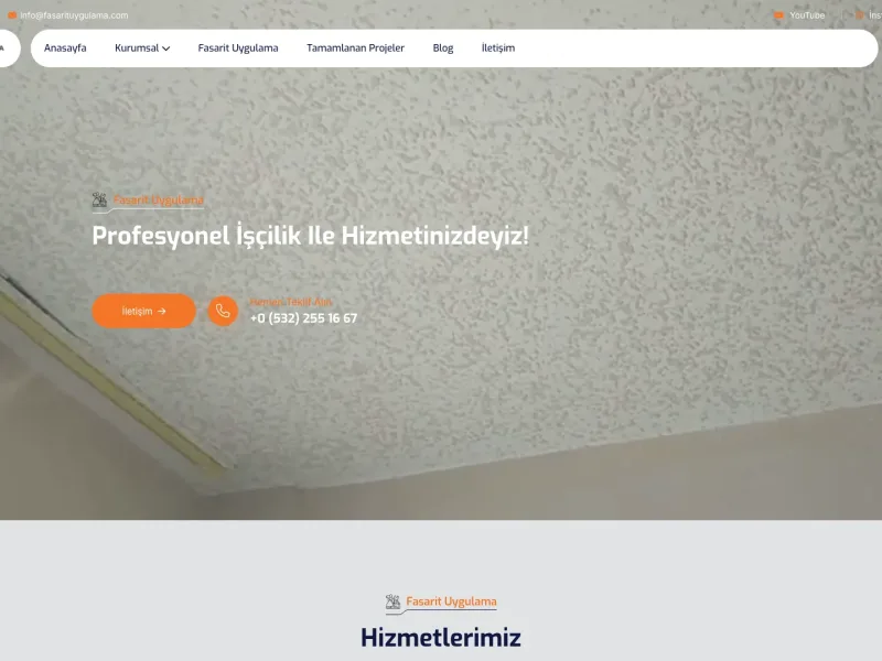 Fasarit Uygulama web sitesi ana sayfa ekran görüntüsü