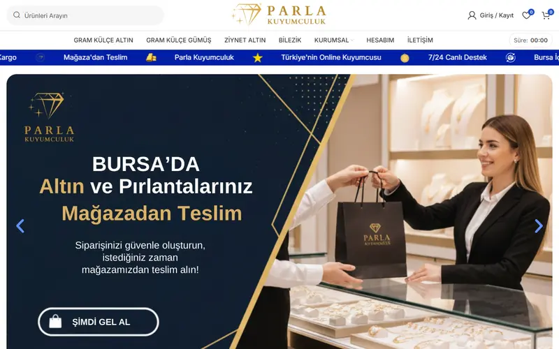 Parla Kuyumculuk web sitesi